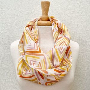 Infinity Scarf. Lightweight. Tribal Ethnic Harlequin. Citrus Pastel. NWT.